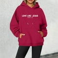 thumbnail image 2 of WEAIXIMIUNG Sweat à Capuche Zippé pour Femmes Sans Capuche Grande Taille 2024 Nouveau Pull à Col Rond Imprimé Lettre pour Femmes Manches Longues de Rue, 2 of 4