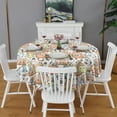thumbnail image 2 of Colorful Cute Sports Balls Pattern Round Tablecloth 60"x60",Wrinkle Wipeable Table Cloth for Kitchen Dining Room Picnic Patio Party, 2 of 6