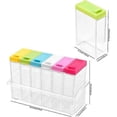 thumbnail image 2 of Set of 6 Plastic Spice Jars, Transparent Spice Jar with Tray, 2 of 5