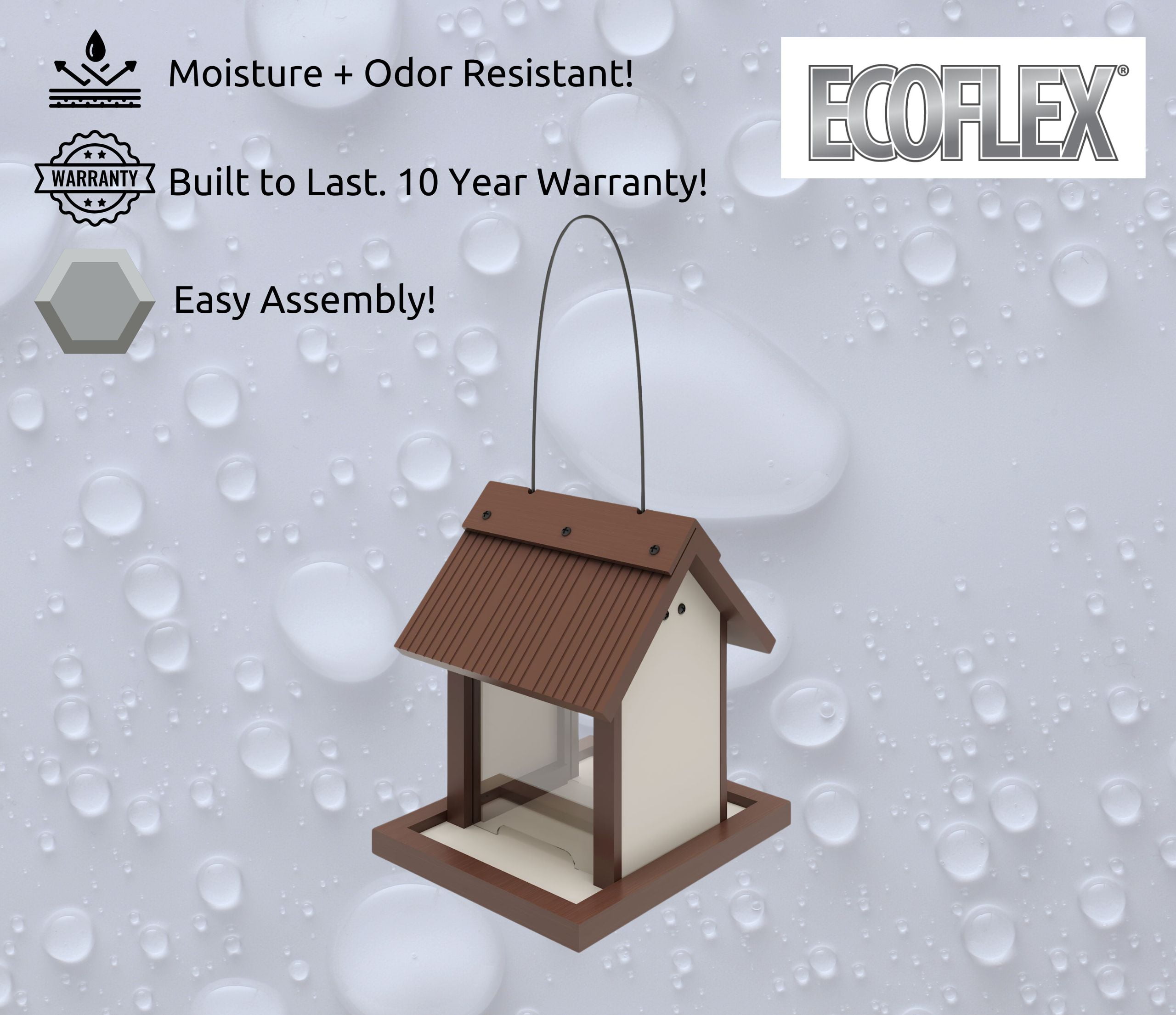 New Age Pet® ECOFLEX® Beak Bistro Bird Feeder, 40 oz Weather Resistant Feeder