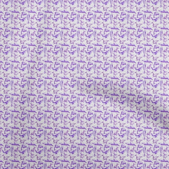 oneOone Rayon Purple Fabric Dolphin Fabric For Sewing Printed Craft Fabric By The Yard 56 Inch Wide