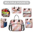 thumbnail image 2 of OBREWU Pink and Gold Marble Texture Women's Insulated Leakproof Large Lunch Bag, Oxford Cloth, 2 of 7