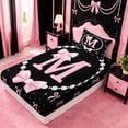 thumbnail image 4 of meiyoeat Lovely Bow Tie Twin Sheets For Bow Girls,Pink Initial Letter M Bedding For Kids,3 Pieces, 4 of 6