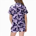 thumbnail image 4 of CAUYDY Girls Halloween Satin Pajamas Set Button Down 2 Piece Pjs Shorts Set Loungewear Sets Sleepwear,2-3 Y, 4 of 5