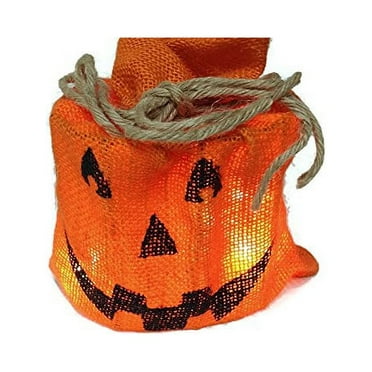 Stony Creek - Burlap - 6" Lighted Jack-O-Lantern - Round Eyes