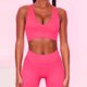 thumbnail image 2 of Traje de yoga para mujer, pantalones cortos de yoga de cintura alta, sujetador sin costuras con rosca, traje de fitness, 2 of 6
