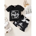 thumbnail image 2 of Arvbitana Toddler Baby Boys Summer Tie Dye Outfit Sets Short Sleeve Letter Print T-shirt Shorts, 2 of 9