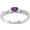 Amethyst CZ, variant on Three Stone Round Engagement Ring Ruby CZ 925 Sterling Silver Size 3