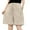 Beige, variant on Maean Womens Plus Size Shorts Cotton Wide Leg Loose Elastic Waist Drawstring Summer Short Pant with Pockets