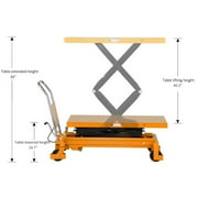 APOLLOLIFT 1760lb Heavy Duty Manual Scissor Table Cart Double Scissor Lift Table 59 Max Lifting Height