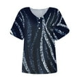 thumbnail image 4 of Cathalem T-Shirts Décontractés à Manches Courtes pour Femmes, Bleu L, 4 of 4