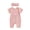 R286-Pink, variant on RMGVDSD Baby Girl Romper Summer Outfit Soft Ribbed Onesie Short Sleeve One Piece Jumpsuit Headband Comfy Cute Crawling Suit