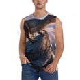 thumbnail image 2 of Picia Sunset Cliff Dinosaur mens Cotton Tank Undershirts , Moisture-wicking Ribbed Tanks, Lightweight Cotton Tank Undershirts-Small, 2 of 8