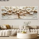 thumbnail image 3 of Póster e impresiones de flores blancas en 3D con árbol dorado de lujo claro, pintura en lienzo, arte de pared para decoración del hogar y sala de estar, sin marco, 3 of 4