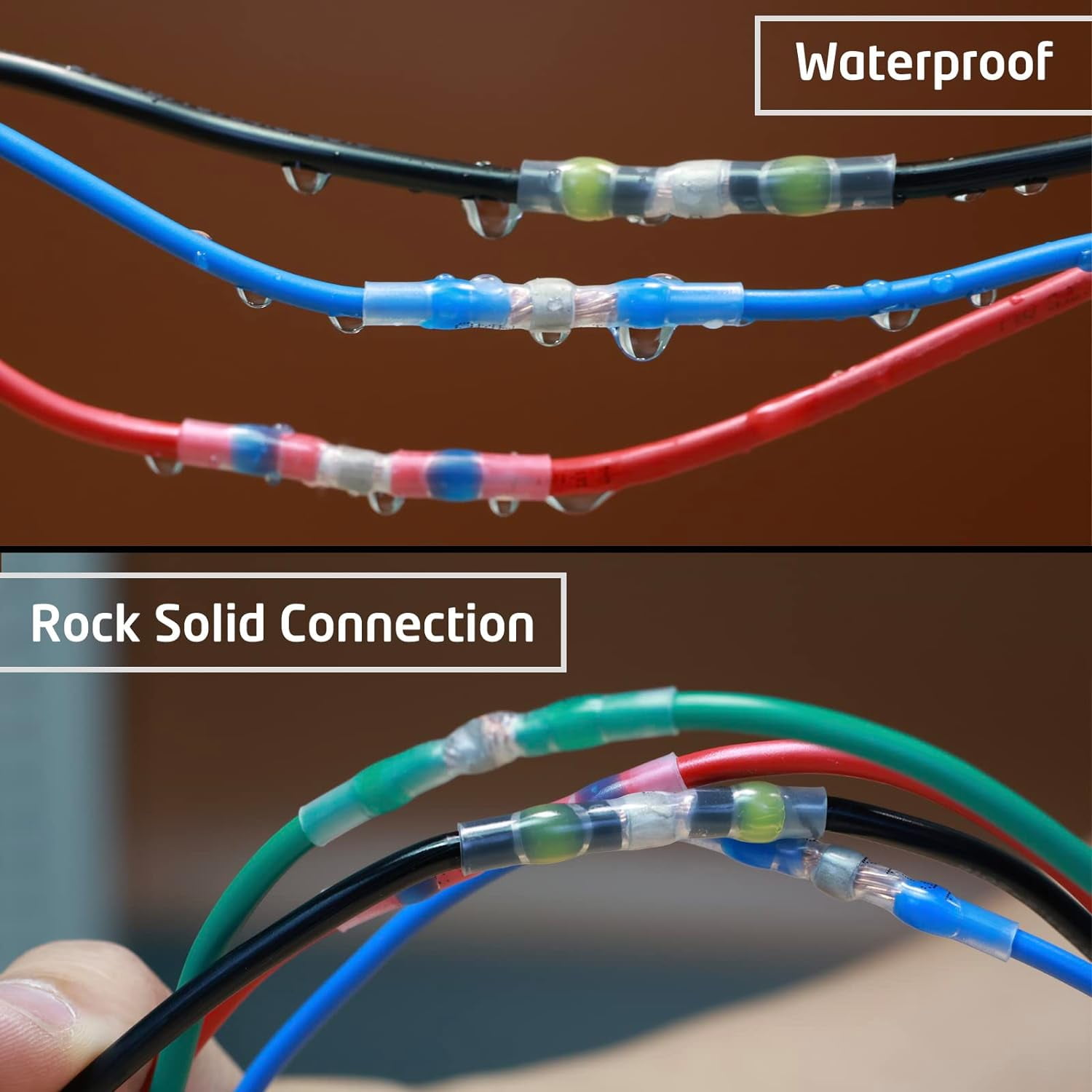 500 Pcs Heat Shrink Wire Connectors, Solder Seal Butt Connectors Kit Waterproof Marine Electrical Splice Terminals