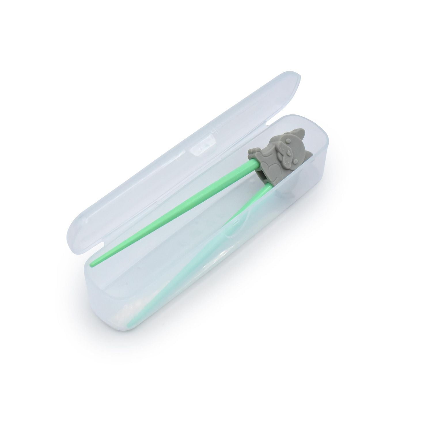 Melii Toddler and Kid Learning Chopstick Set with Case - Bulldog, Cat, Shark, Bear