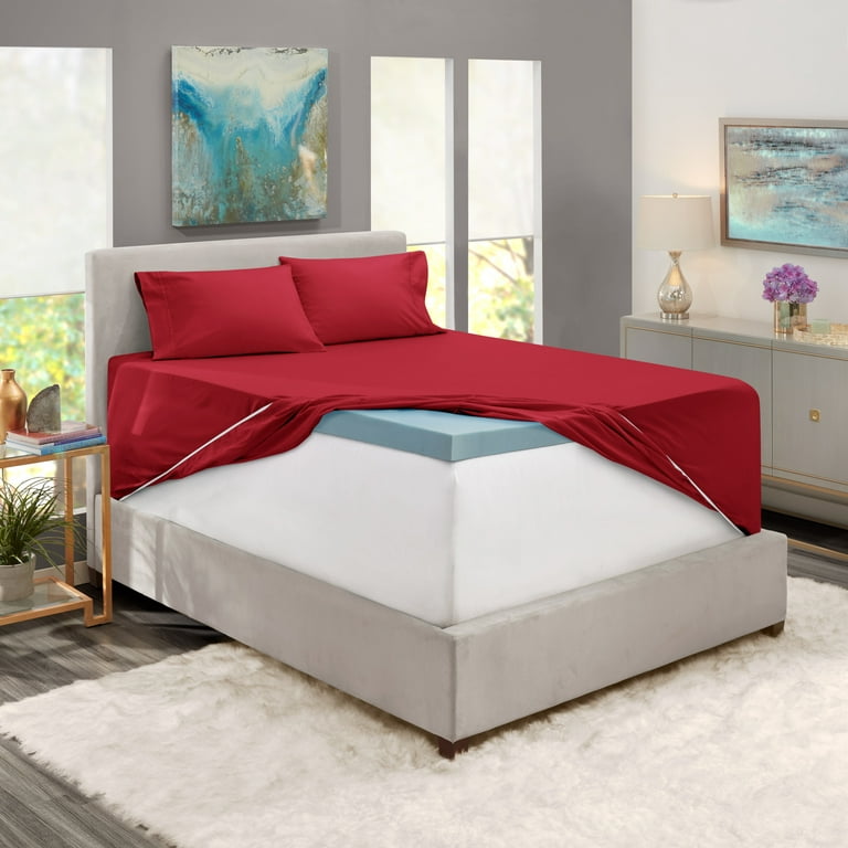 Bed Tite Microfiber Sheet Sets Queen Burgundy - Sheets That Don't Come Off  The Bed