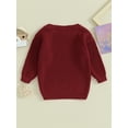 thumbnail image 4 of Wassery Baby Girls Boys Sweater Long Sleeve Crew Neck Letters Print Knitted Sweater 3M 6M 9M 12M 18M 24M Newborn Warm Knit Pullover Sweater Fall Winter Clothes for Infant Girls Boys, 4 of 9