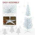 thumbnail image 3 of Resenkos 5ft Slim Artificial Pencil Christmas Tree with Realistic Branches & Warm White LED Lights, White, 3 of 7
