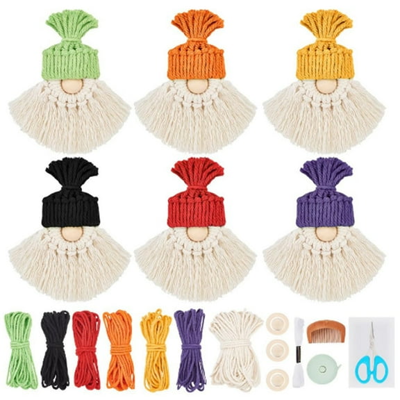 CASAFUN DIY Macrame Gnomes Kit Macrame Gnomes with Instruction Macrame Kit for Beginners Macrame Santa Claus for Christmas Tree Decor More Harder Macrame Cotton Cord