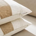 thumbnail image 3 of COOKCOK 2 Packs Cotton Boho Christmas Pillow Covers 18x18 Inch Contrast Brown, Soft Farmhouse Decorative Couch Pillow Cases Brown Cushion Covers for Sofa Bed Living Room Home Decor, 3 of 7