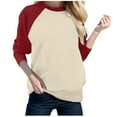 thumbnail image 1 of WEAIXIMIUNG Chemises de Maternité pour Femmes Manches Longues T-Shirt Décontracté Col Rond avec Épaule Assortie, 1 of 5