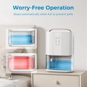 KLOUDIC Dehumidifier for Home, 90 oz Portable Water Tank,Sleep Mode,Timer,Washable Filter,Ultra Quiet Small Dehumidifiers for Bathroom Bedroom with Auto Shut off