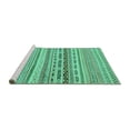 thumbnail image 2 of Ahgly Company Machine Washable Indoor Square Solid Turquoise Blue Modern Area Rugs, 6' Square, 2 of 4