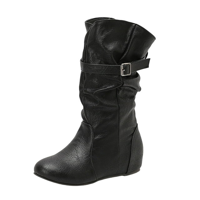Bottes d'Hiver pour Femmes, Bottes Compensées avec Talon Caché, Bottes de Mode à Lacets pour Tenue Décontractée et Extérieure