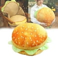 thumbnail image 2 of Uanit 16" Large 3D Simulation Hamburger Plush Throw Pillow Sofa Cushion, Funny Food Stuffed Cheeseburge Sandwich Plushie Toy Burger Plush Home Decorative Seating Cushions, 2 of 7