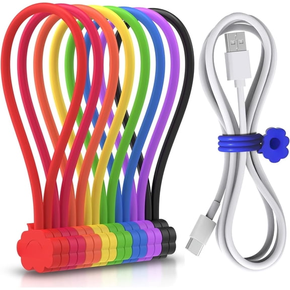 Ties, 8 Pack 7.2" Twist ties Cute Cloud Design, Zip Ties with for Bundling and Organizing, Fridge , Assorted Colors.