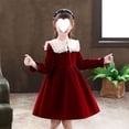 thumbnail image 3 of Vestido de terciopelo dorado de otoño para niñas, vestido de princesa para niñas de primavera y otoño, vestido de manga larga para niñas, 3 of 6