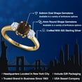 thumbnail image 2 of Gem Stone King 18K Yellow Gold Plated Silver Ring Smoky Quartz Moissanite (1.66 Cttw), 2 of 7