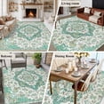 thumbnail image 5 of Area Rug for Living Room, Turquoise Boho Non-Slip Indoor Large Carpet for Bedroom/Dining Room, Vintage Abstract Art Floral Ethnic Tribe Washable Low-Profile Rectangle Floor Runner Rugs - 5 x 8 Ft, 5 of 8