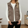 thumbnail image 2 of Gaexia Vest Tops for Women,Elegant Quilted Sleeveless Outerwear Vest With Notched Collar and Front Pockets for Women Winter Casual Fashion, 2 of 5