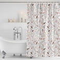 thumbnail image 3 of Flowers Birds Shower Curtain, Waterproof Shower Curtains for Bathroom, Farmhouse Botanical Floral Branches Plants Washable Fabric Bathtub Curtain Set Bath Decor with 12 Hooks 48"x72", 3 of 8