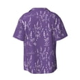 thumbnail image 4 of Goofa Lavender Flowers Printed Men's Casual Short-sleeved Shirt,Lightweight Breathable Button-down,Summer Casual men's top,Versatile Fashion shirt-3X-Large, 4 of 7