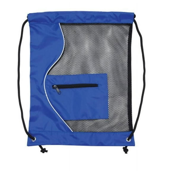 Mesh Drawstring Backpack - Blue