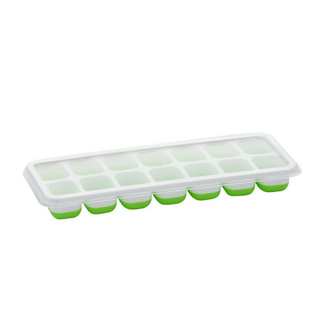 WRKEKC Clearance Leakproof Silicone Ice Cube Tray - Lid for Spill-Free Freezing
