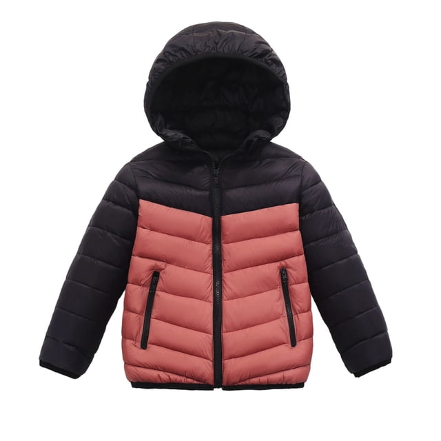 Girls Down Coat Winter Jacket With Contrast Sleeves Warm Quilted Outerwear Kids Windproof Cold Weather