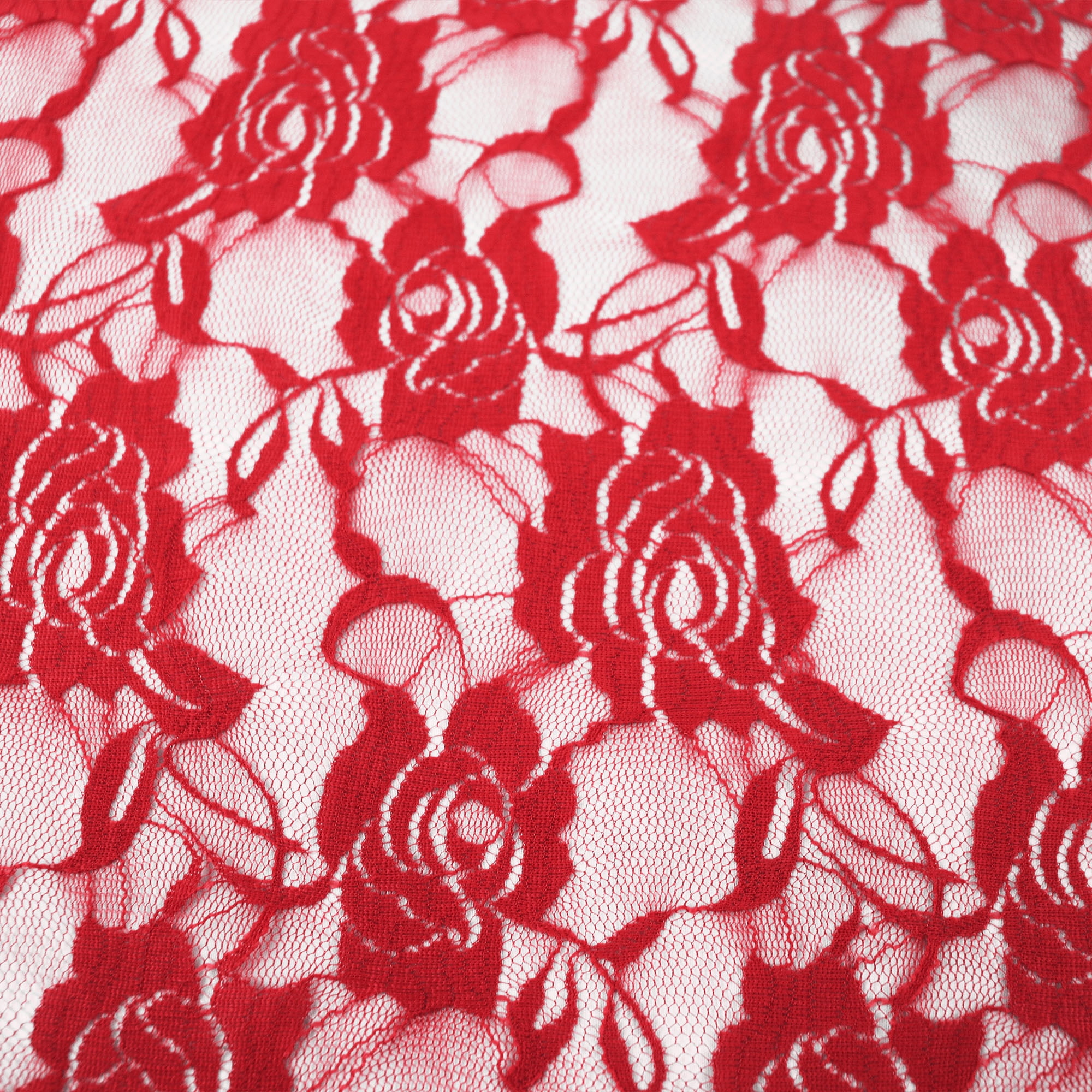 Romex Textiles Nylon Spandex Lace Fabric with Rose Design (3