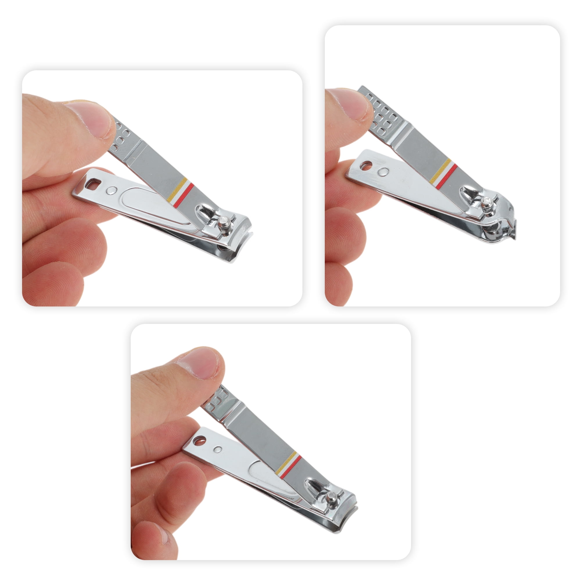Unique Bargains 4pcs Foldable Nail Clippers Set 3.15" Length Silver