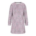 thumbnail image 5 of miqiqism Trendy Oversized Sweatshirts for Women Fashion Printed Long Sleeves Dress Sweatshirt Juniors Comfy Round Neck Dresses Blouses Drop Shoulder Fall Outfits,Purple,XX-Large, 5 of 6