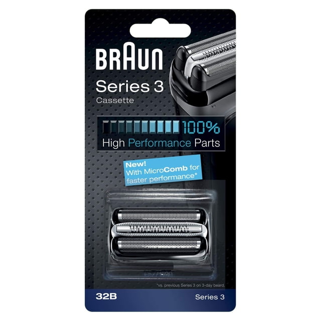 Cabezal de repuesto para afeitadora eléctrica Braun Series 3 Pro Skin - 32B - Compatible con maquinillas de afeitar eléctricas 3000s, 3010s, 3040s, 3050cc, 3070cc, 3080s, 3090cc