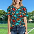 thumbnail image 5 of Mifsaly Womens Casual Graphic Tee Crew Neck Short Sleeve T-Shirt Cute Football Heart Print Soft Breathable Summer Tops Loose Fit Daily Fashion Shirt XXXXXL, 5 of 7