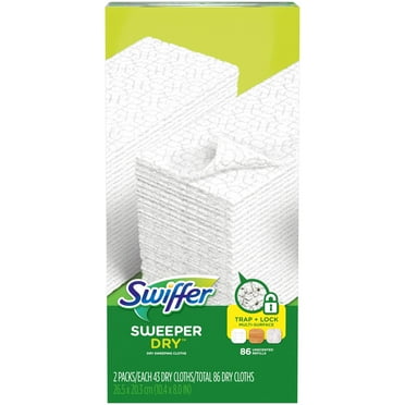 Swiffer Sweeper Dry Sweeping Pad, Multi Surface Refills for Dusters Floor Mop, Unscented, 86 count.