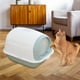 thumbnail image 5 of Caja de arena para gatos con capucha Orinal cerrado con compuerta, bandeja para arena Cuchara Retrete Azul jinwen Bandeja de arena para gatos, 5 of 8