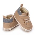 thumbnail image 3 of Leather Shoes for Baby Girls Boys, Soft Rubber Sole Infant Anti-Slip Toddler Shoes (6-12 Months) Khaki, 3 of 8