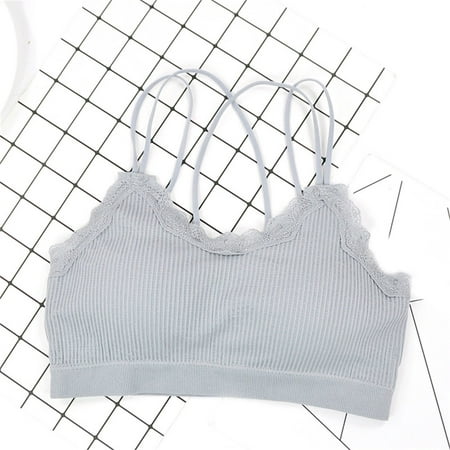 

CAICJ98 Lingerie For Women Strappy Sports Bra for Women Sexy Crisscross Back M Support Yoga Bra with Removable Cups Grey One Size