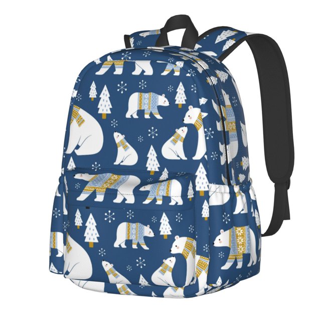 Disketp cute winter bear Mochila Escolar de Gran Capacidad y Peso Ligero, Mochila de Viaje Ideal para Escuela, Trabajo y Uso Diario, Cómoda y con Estilo